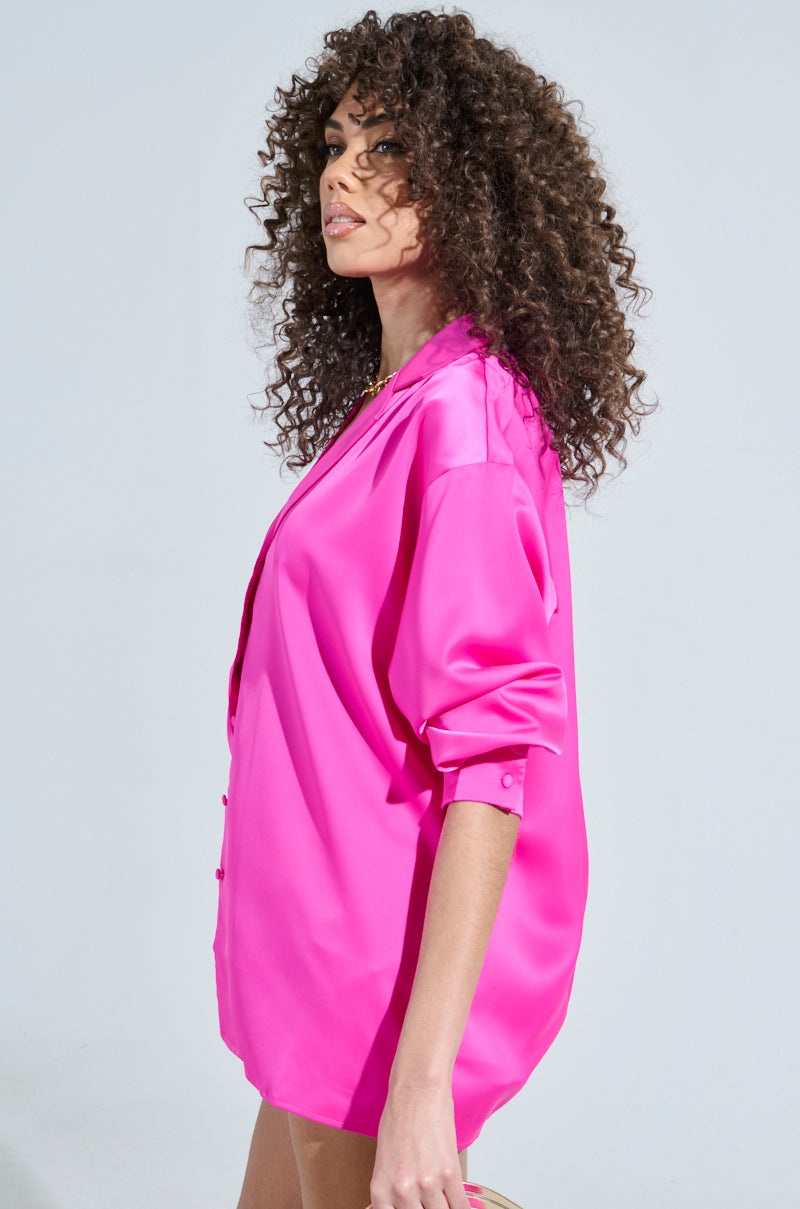 GEO SATIN LONG SLEEVE BLOUSE