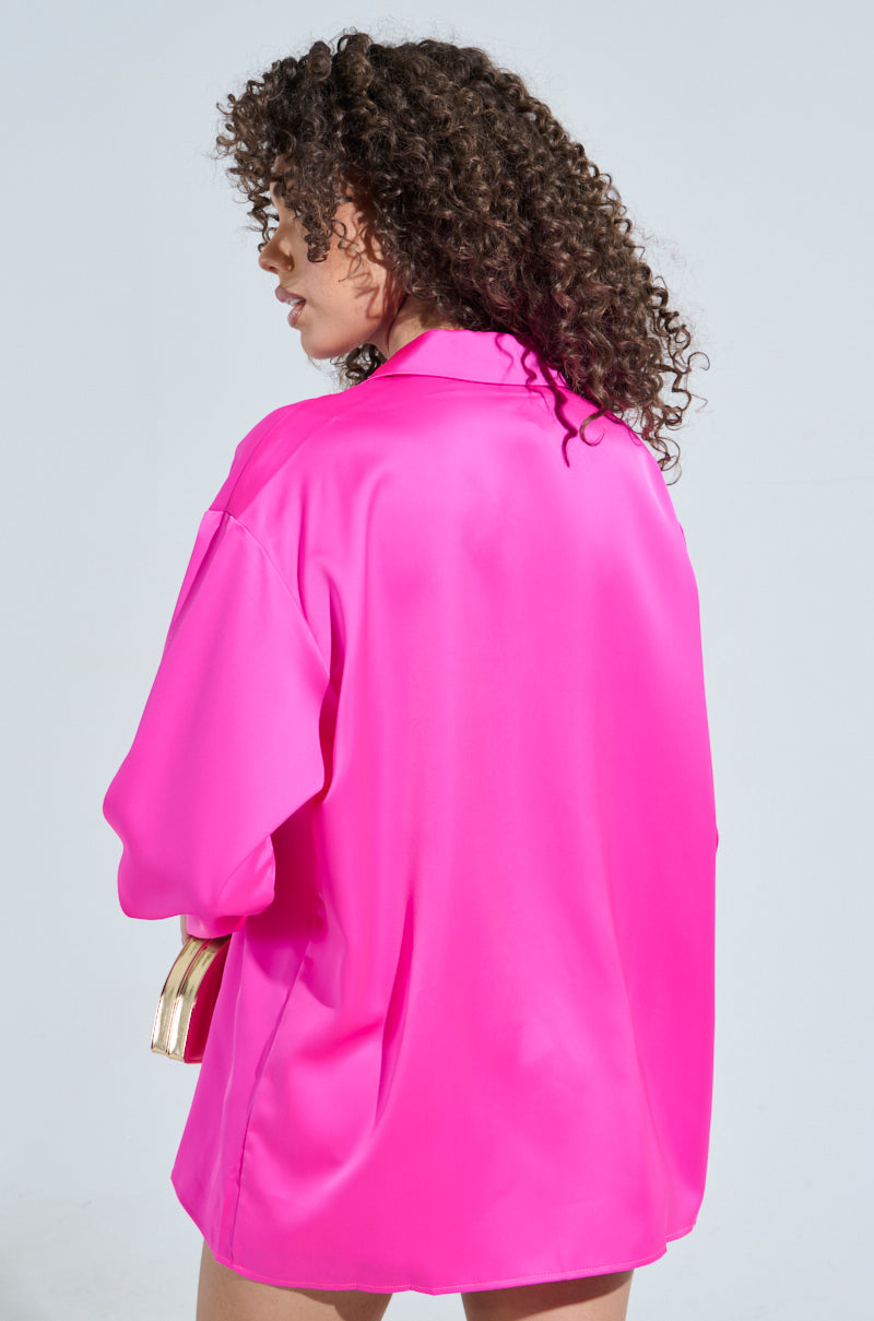 GEO SATIN LONG SLEEVE BLOUSE