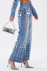 STUDS EVERYWHERE RELAXED DENIM PANT