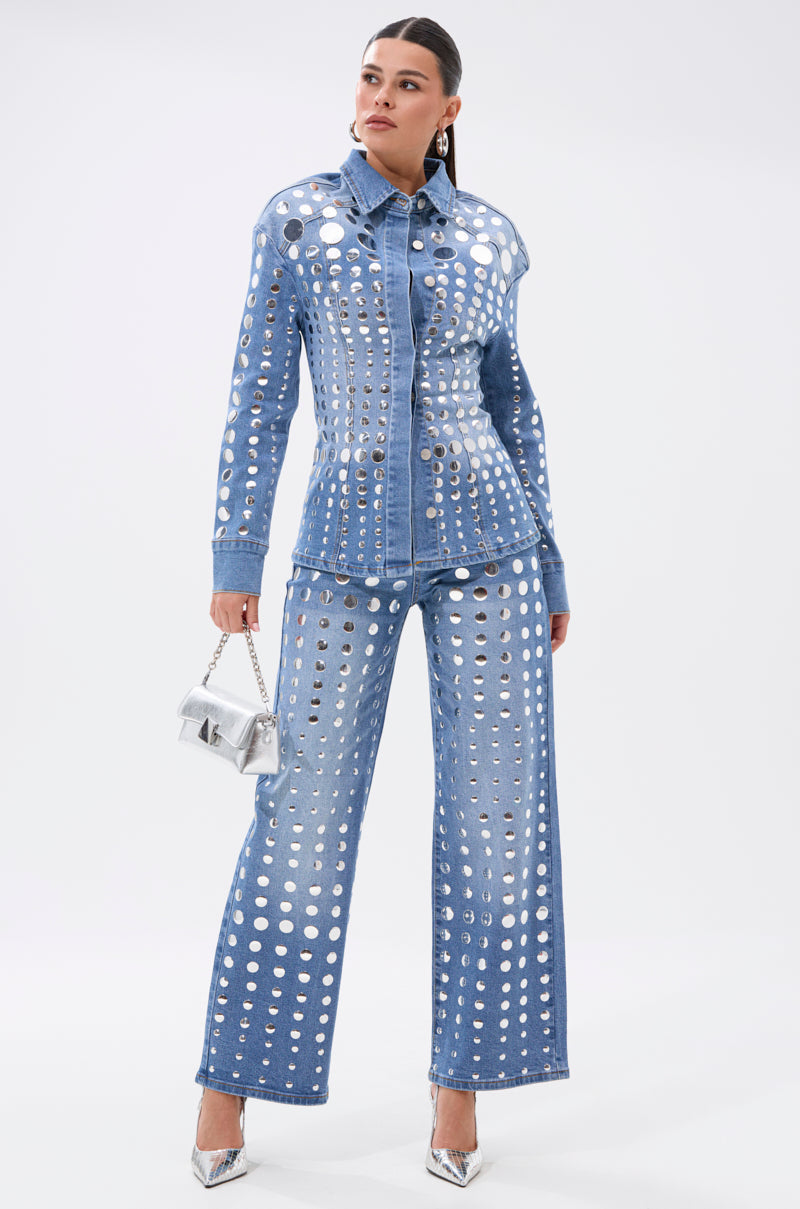 STUDS EVERYWHERE BUTTON DOWN