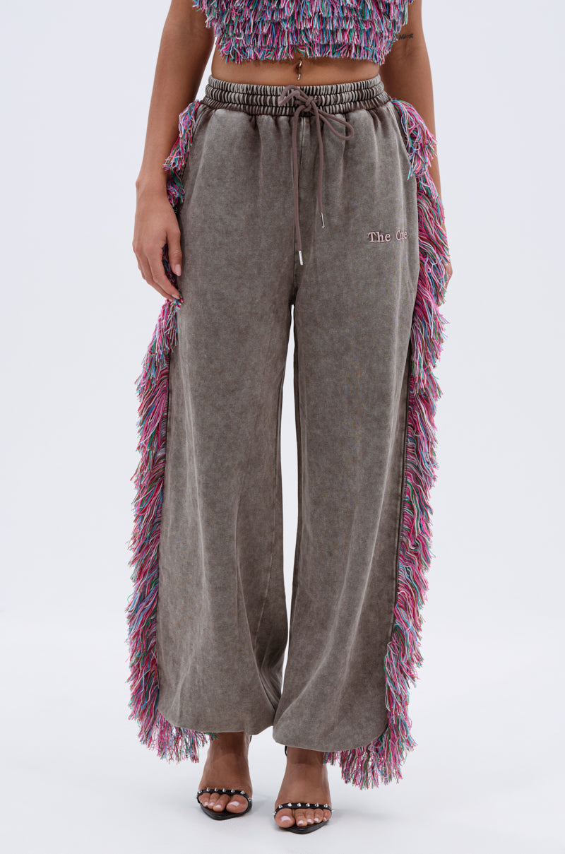 THE ONE WIDE LEG JOGGER WITH FRINGE