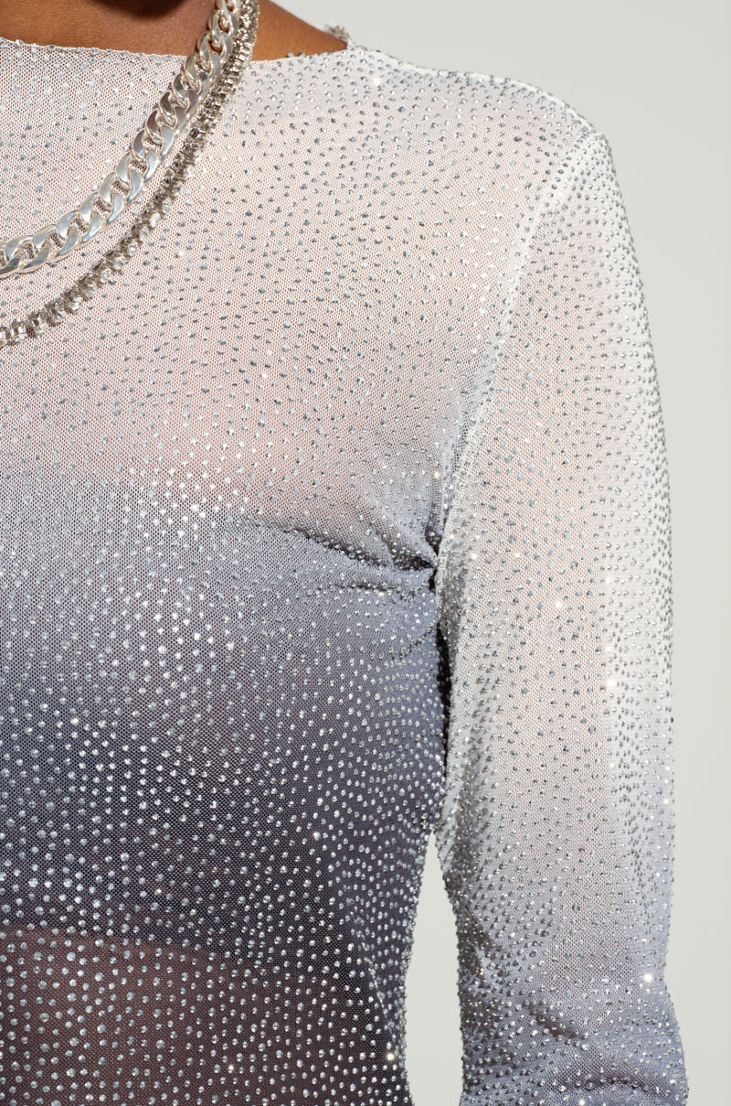 NIGHT SKY TOP IN BLACK MULTI