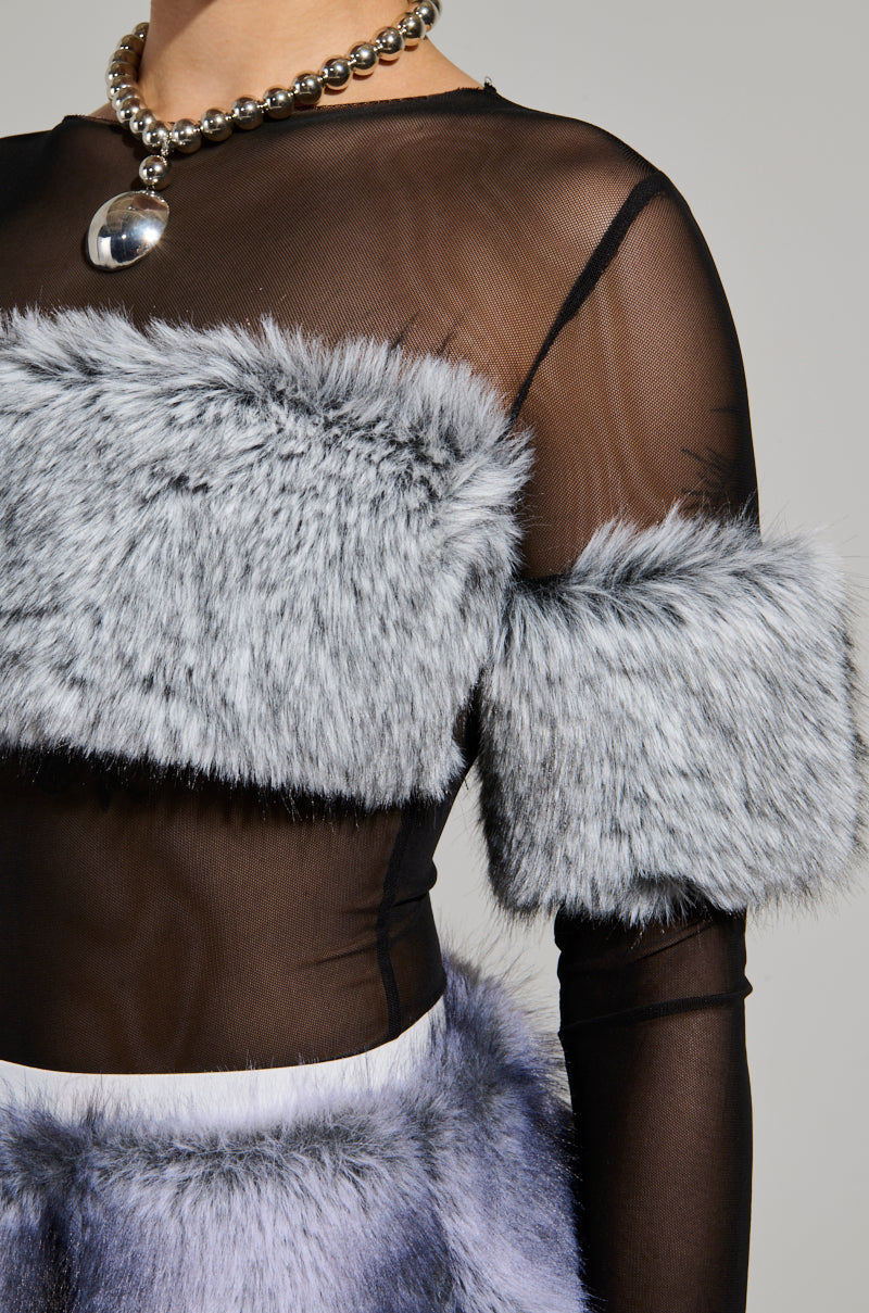 JENNY LONG SLEEVE TOP WITH FUR