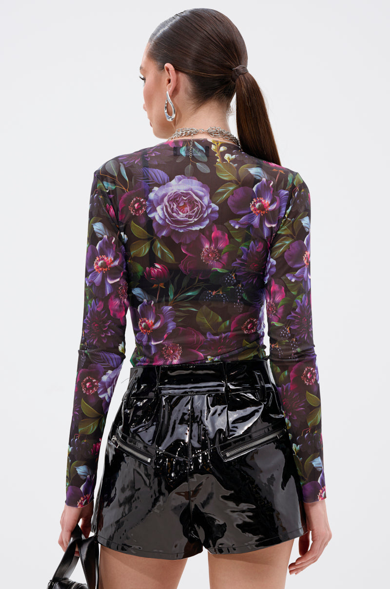 ANOTHER ROSE LONG SLEEVE MESH TOP