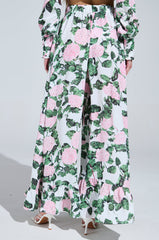 DIANE FLORAL WIDE LEG RUFFLE PANT