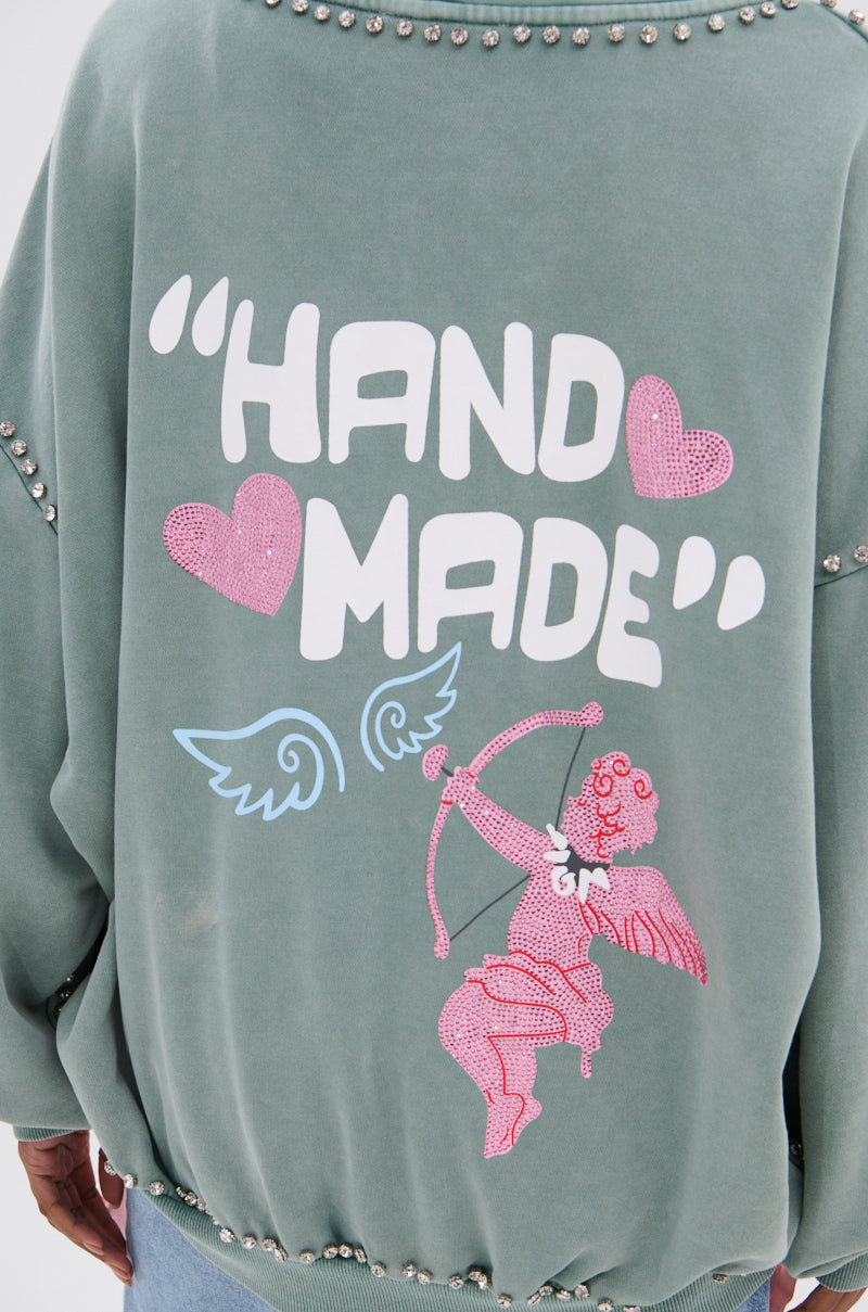 HAND MADE ZIP UP SWEATSHIRT