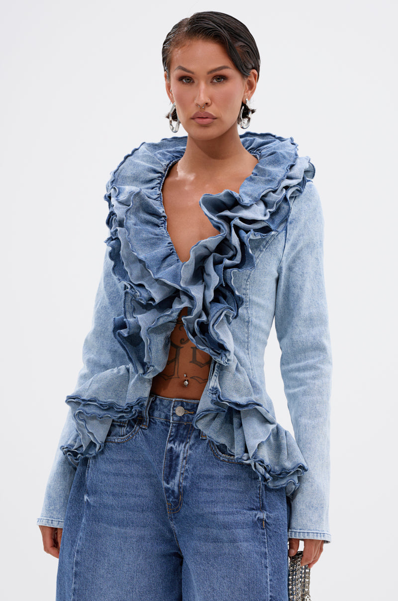 WILD WEST RUFFLE DETAIL BLOUSE