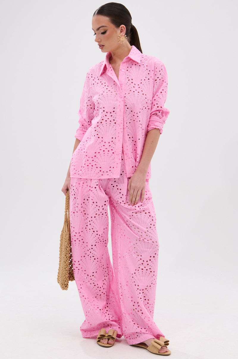 JORDAN EYELET PALAZZO PANT