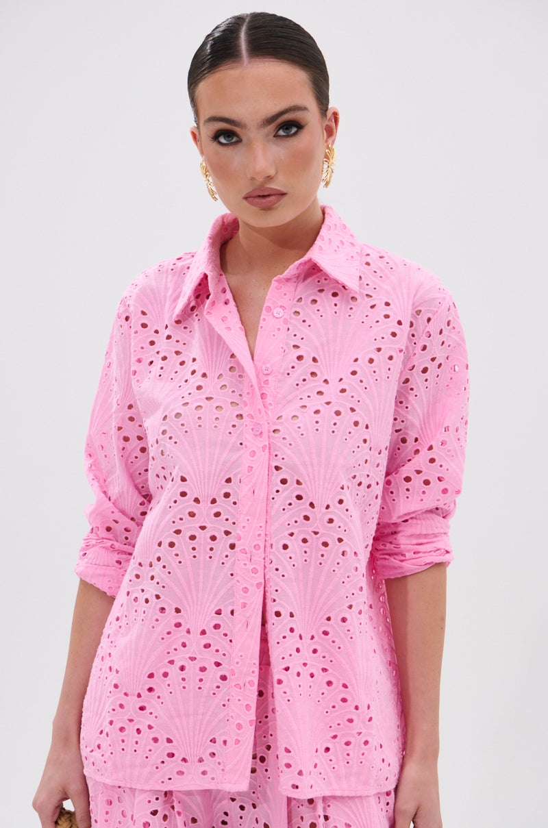 JORDAN EYELET BUTTON DOWN TOP