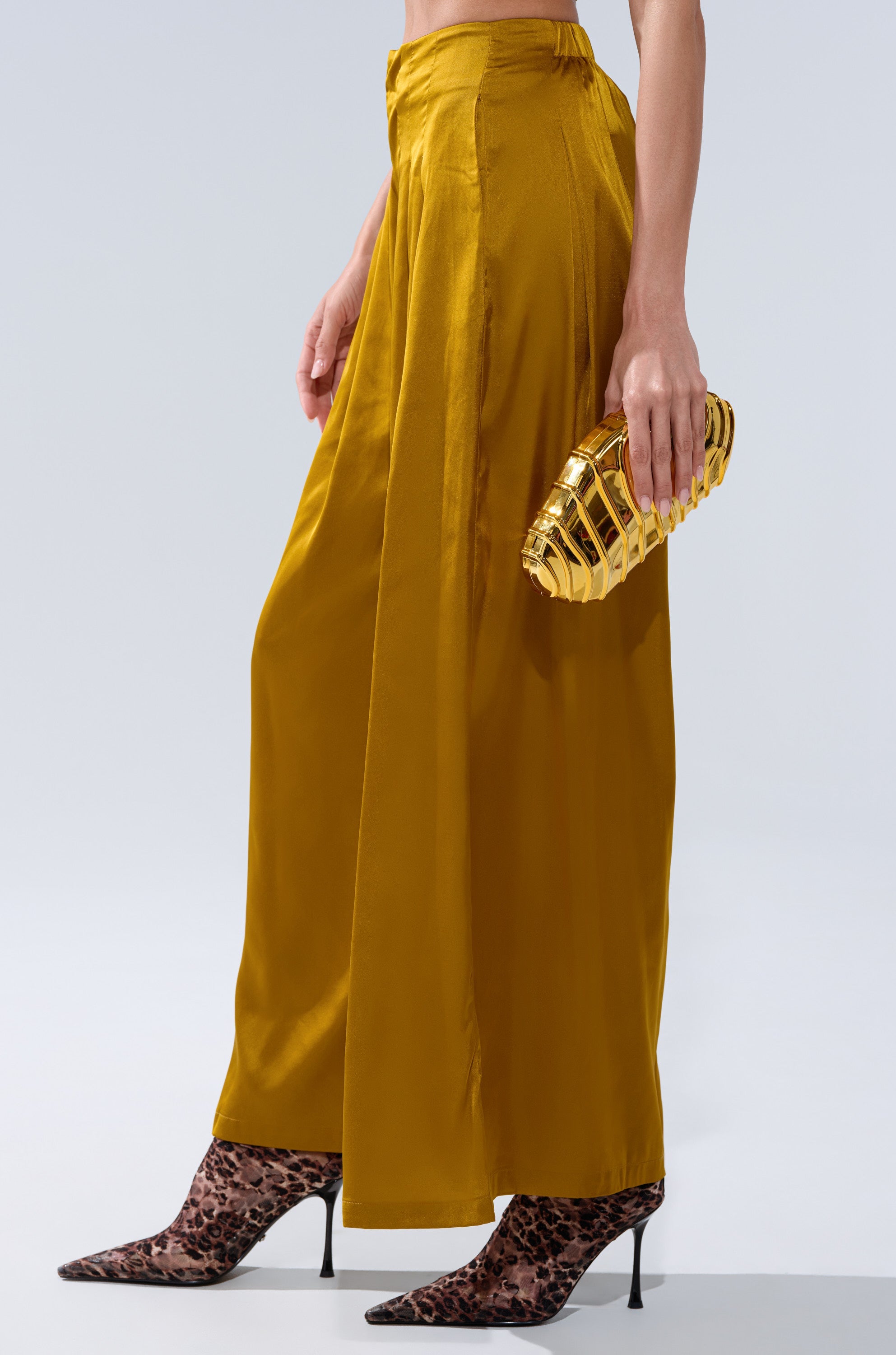 COCKTAIL HOUR WIDE-LEG PANT IN MUSTARD