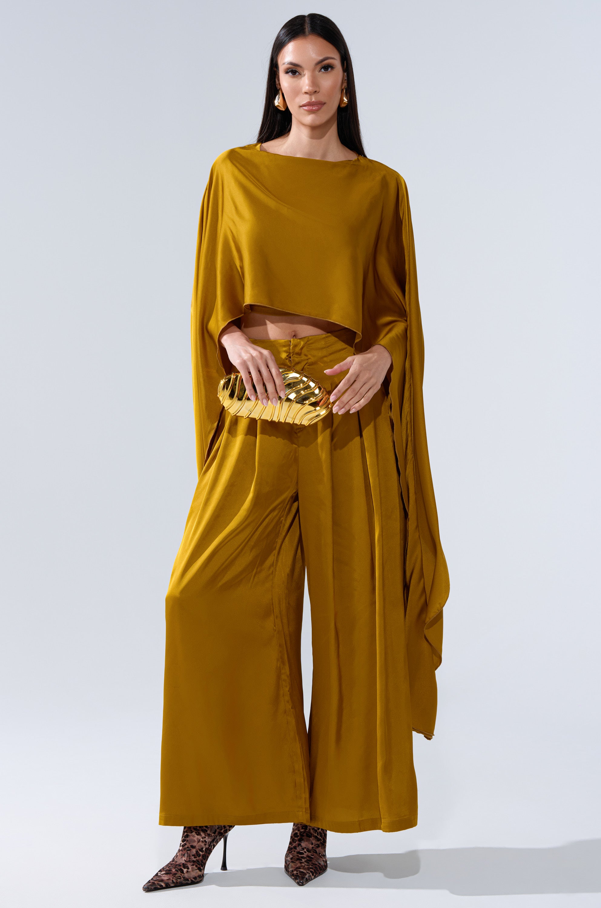COCKTAIL HOUR WIDE-LEG PANT IN MUSTARD