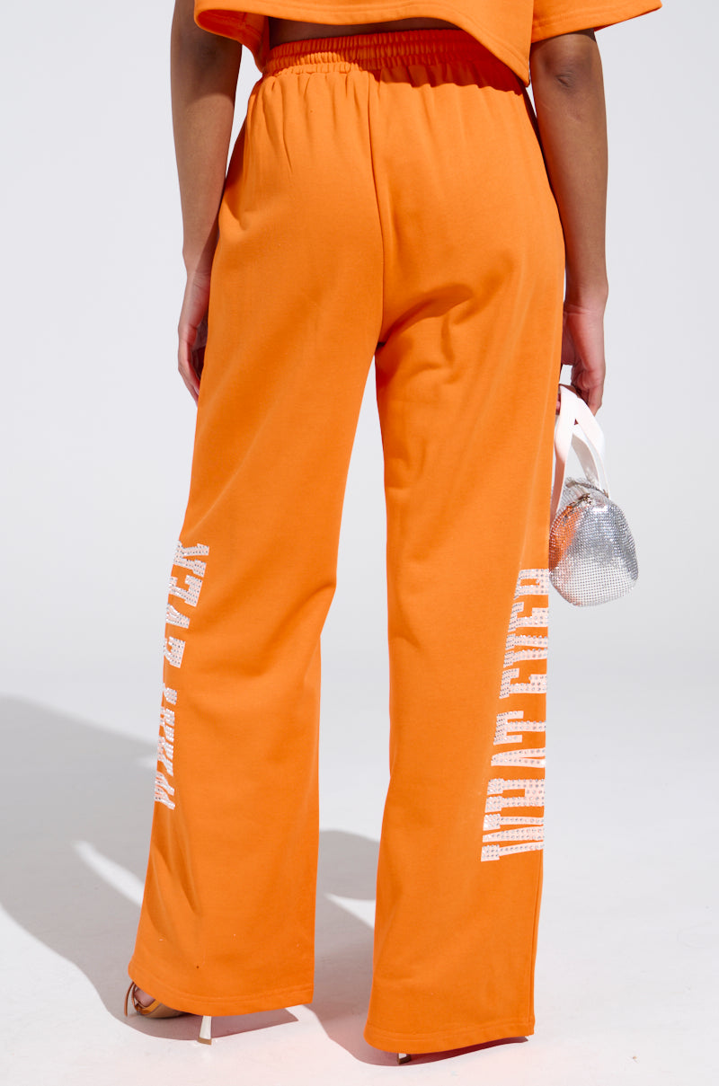 WHATEVER YOU WANT RHINESTONE SWEATPANTS