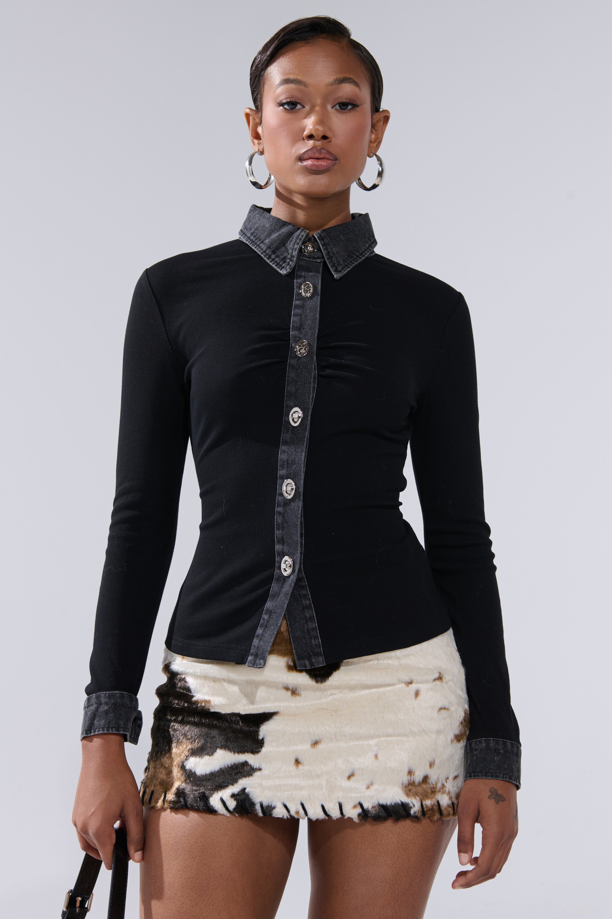 SHANNON KNIT BUTTON DOWN