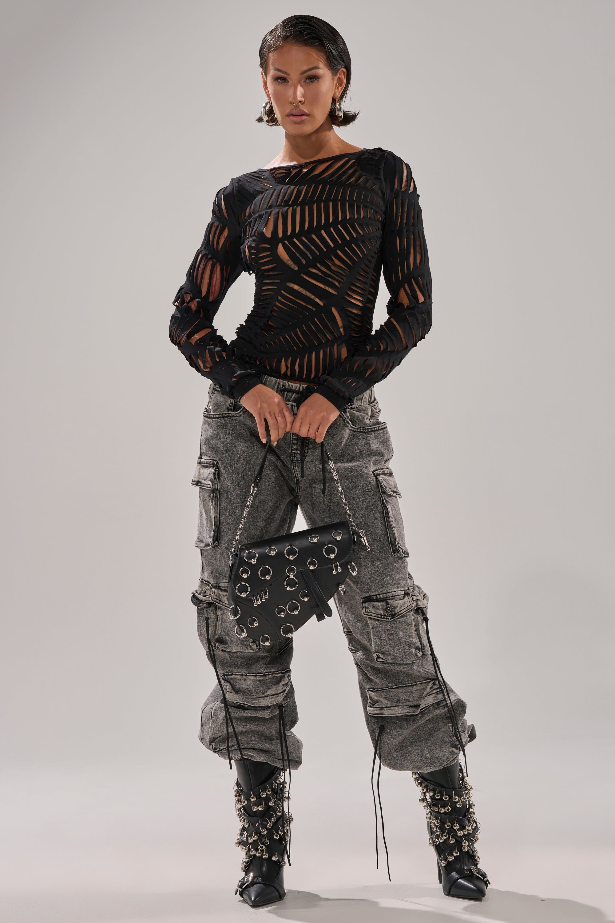 SPIDER WEB CUTOUT TOP