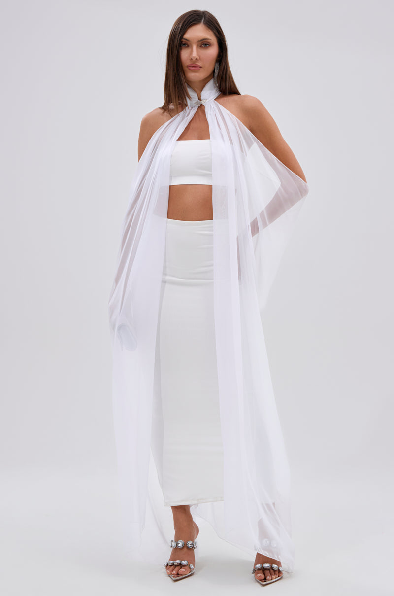 GLOWING CHIFFON BLOUSE IN WHITE