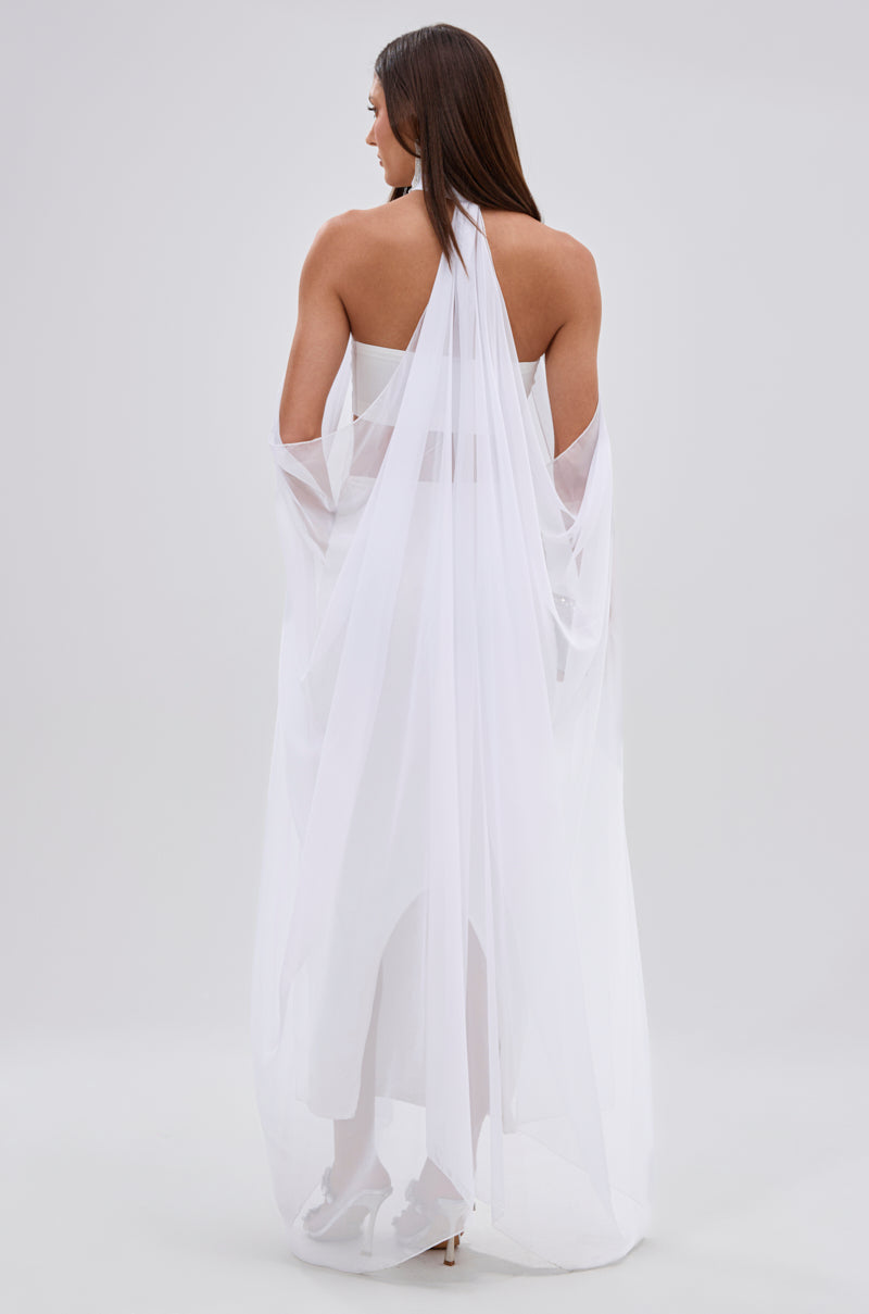 GLOWING CHIFFON BLOUSE IN WHITE