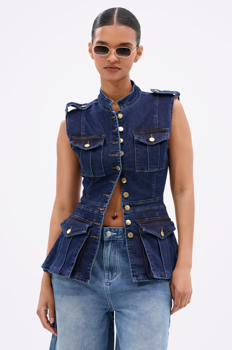 UMI STRETCH DENIM TOP