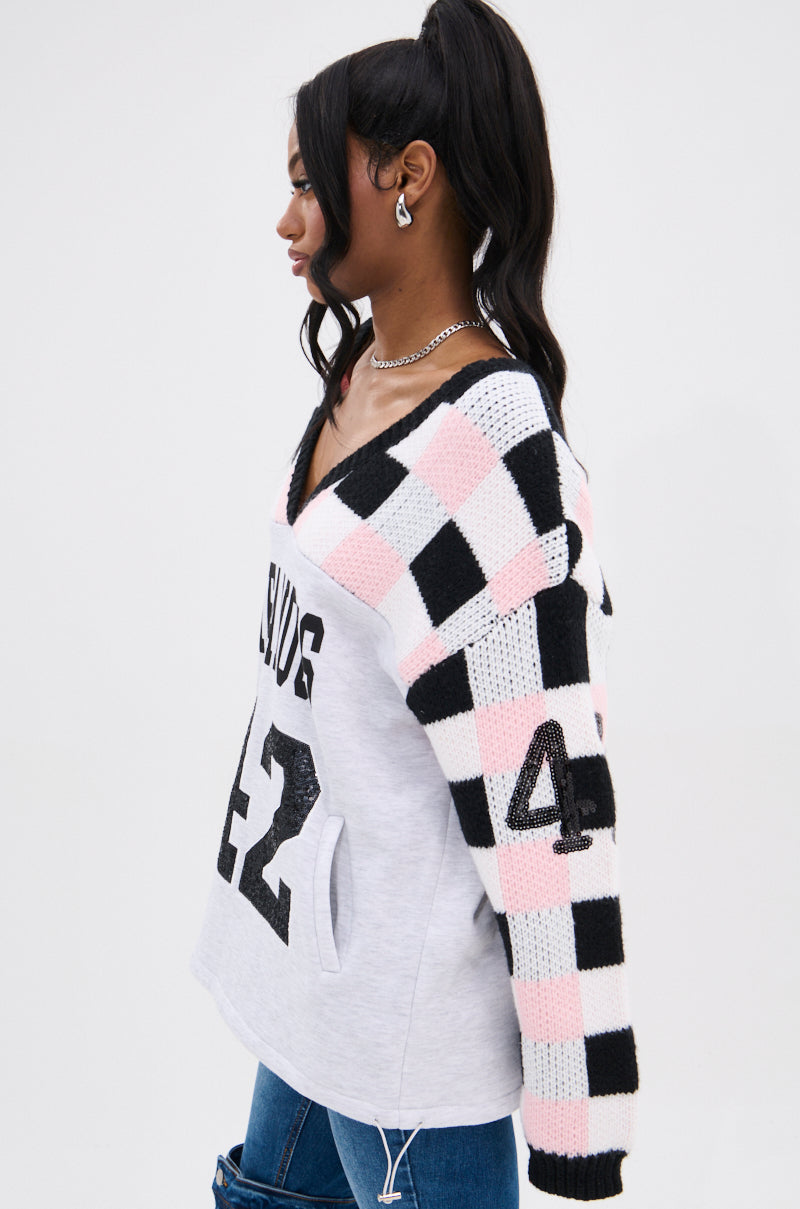 42 SEQUIN PATCHWORK SWEATER