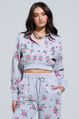 GARDEN PARTY RHINESTONE BUTTON UP TOP