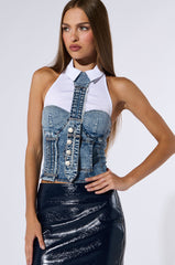 CASUAL FRIDAY DENIM CORSET TOP