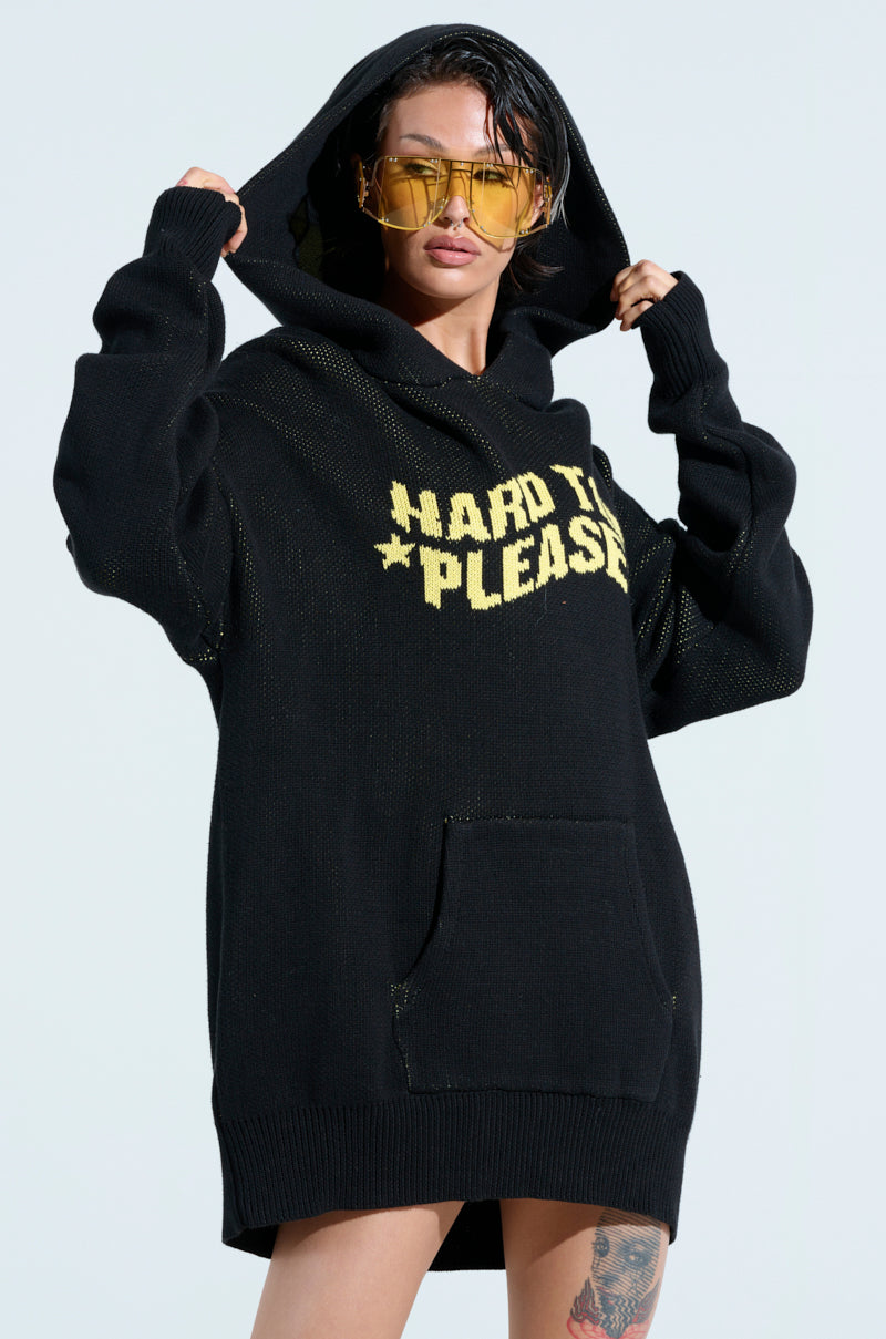 HARD TO PLEASE OVERSIZED HOODED SWEATER