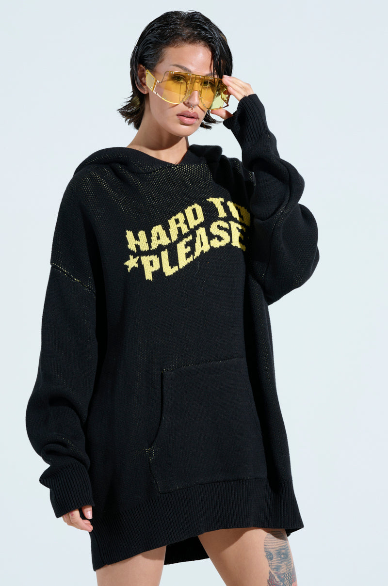 HARD TO PLEASE OVERSIZED HOODED SWEATER