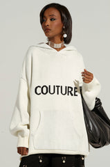 COUTURE OVERSIZED HOODED SWEATER