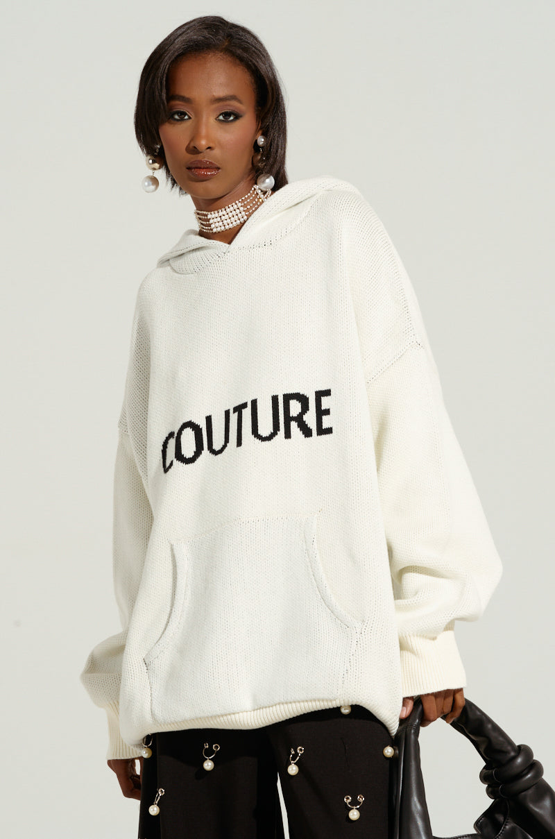 COUTURE OVERSIZED HOODED SWEATER