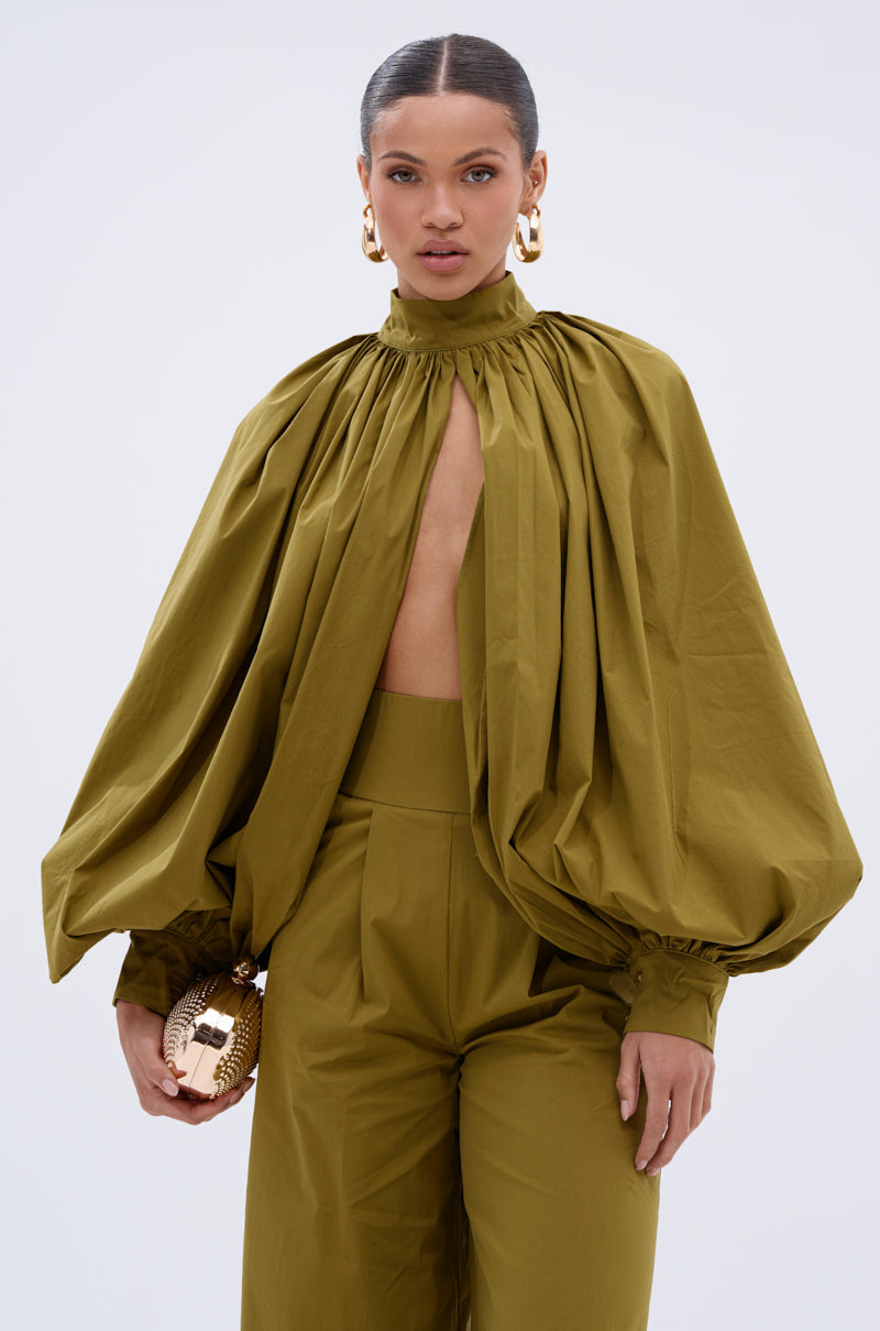 GOLD COAST BALLOON SLEEVE BLOUSE