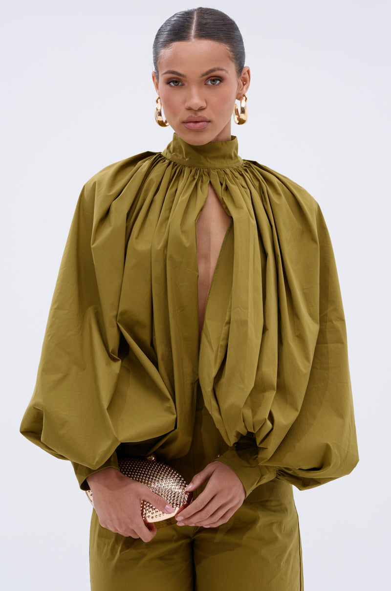 GOLD COAST BALLOON SLEEVE BLOUSE