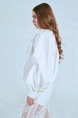 MASTERPIECE WHITE PUFF LONG SLEEVE TOP