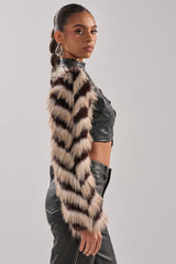 HIGH AND LOW FUR BLOUSE