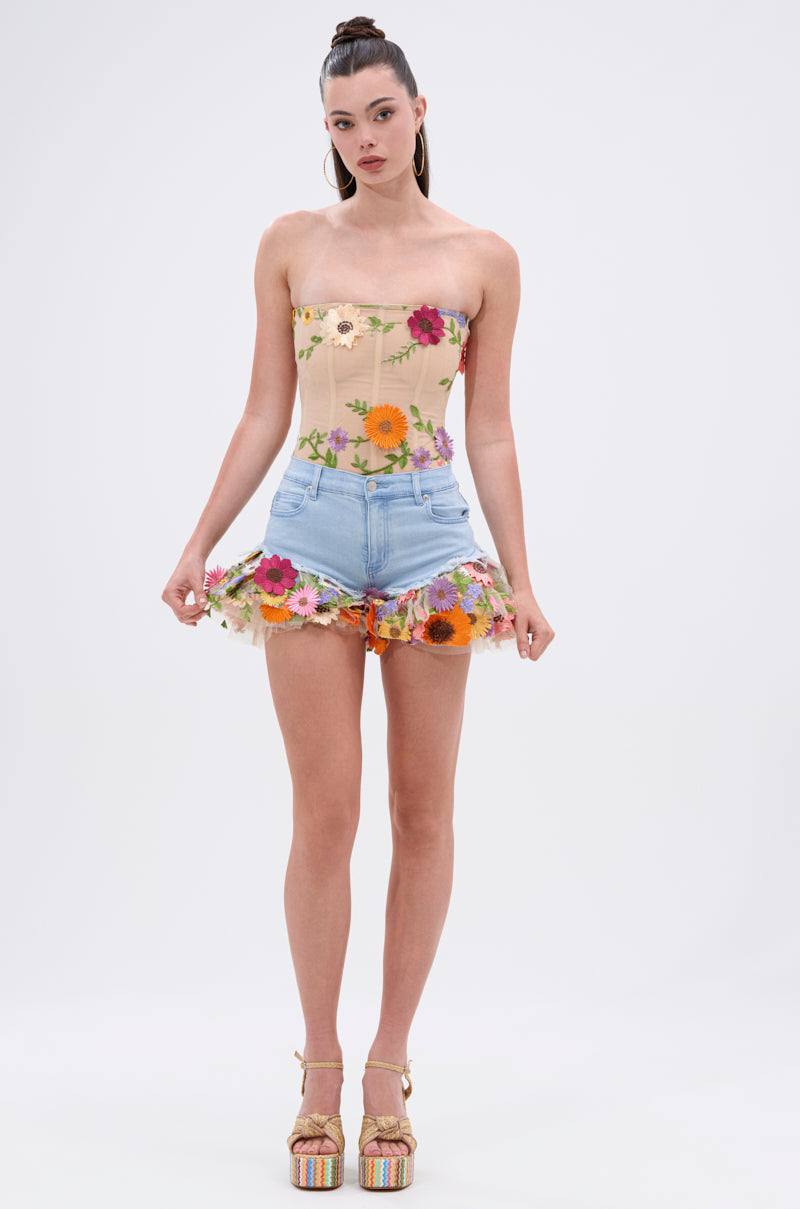 VIVI FLORAL DENIM SHORT