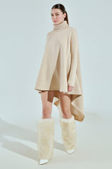 LADIE TURTLENECK HIGH LOW SWEATSHIRT DRESS