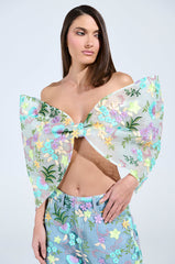 ALL THE RAVE FLORAL BOW TOP