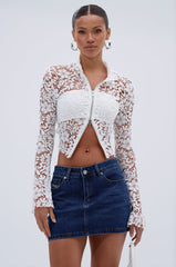 GIMME MORE LACE ZIP-UP TOP