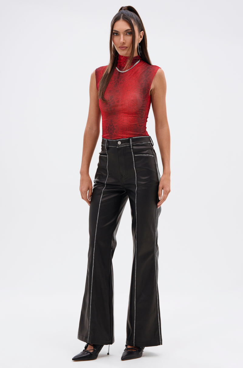 SEXY LITTLE SNAKE MESH TOP IN RED