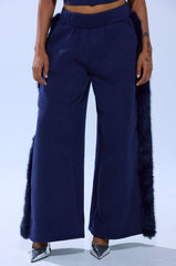 LUXE FUR JOGGER IN NAVY