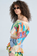 LIFE IS BUT A DREAM OFF THE SHOULDER SWEATSHIRT