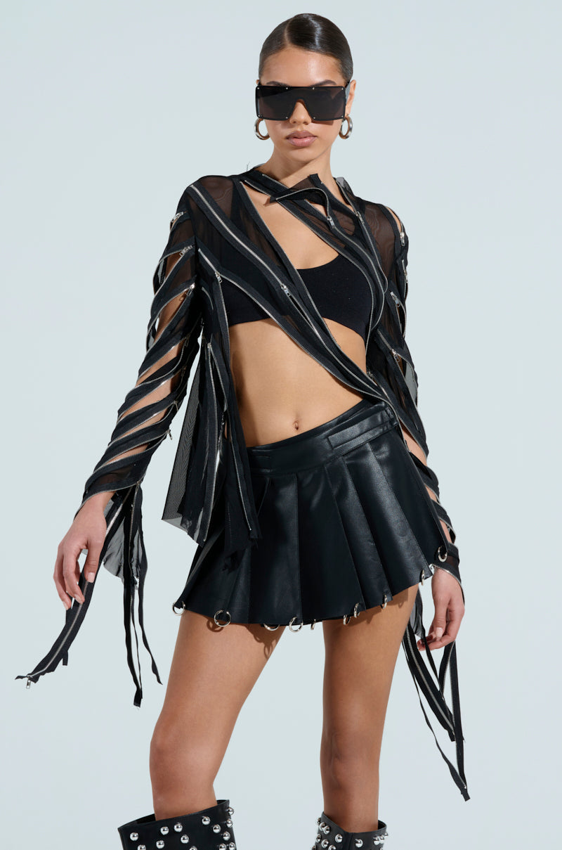 CROSS ZIP MESH TOP