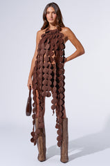 LIGHTS FLASHING HALTER TIE NECK TOP