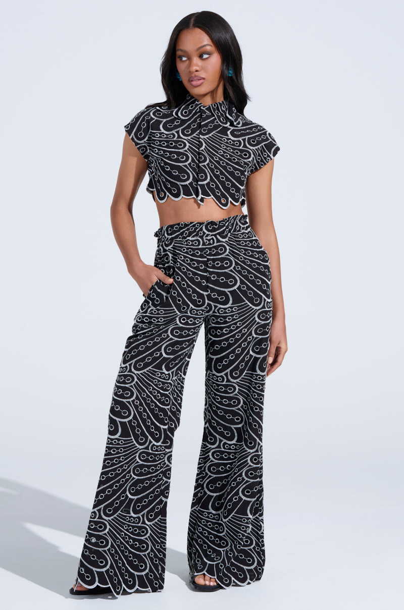 SET YOU FREE BLACK MULTI PALAZZO PANT