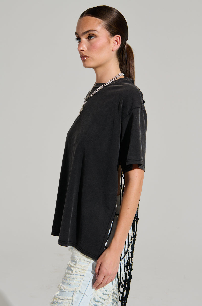 SOMEONE YOU KNOW SHIRT WITH CUTOUTS ON BACK