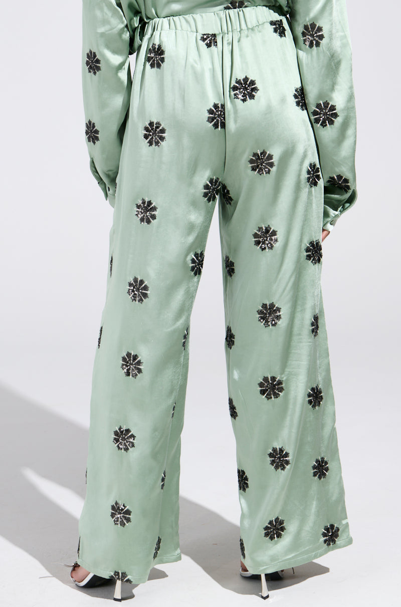 DREAMS COMING TRUE SATIN PALAZZO PANT