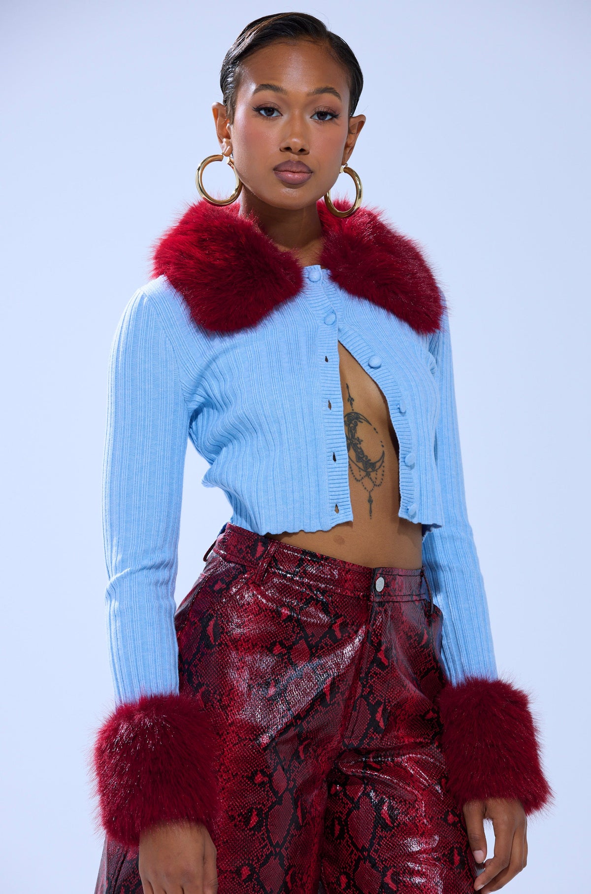 EXTRA IS MY MIDDLE NAME CARDIGAN WITH FUR