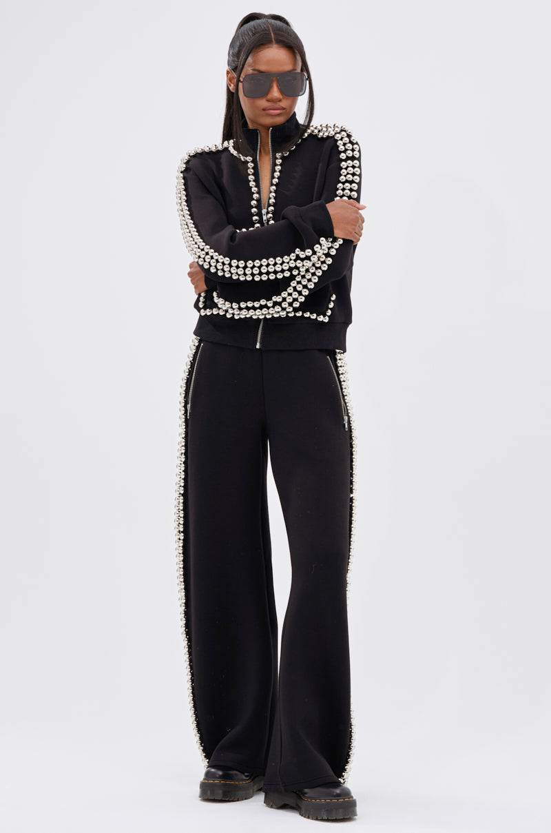 BALLS TO THE WALL ZIP UP SWEATSHIRT IN BLACK