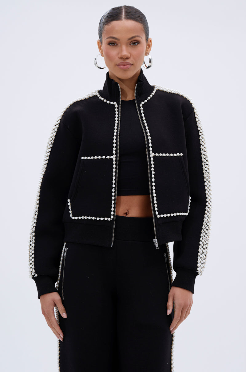 PEARL GIRL ZIP UP SWEATSHIRT