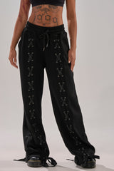 ALL LACED UP STRAIGHT-LEG SWEATPANTS