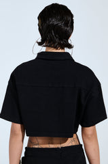 GIVE ME THE MONEY HONEY BUTTON DOWN TOP