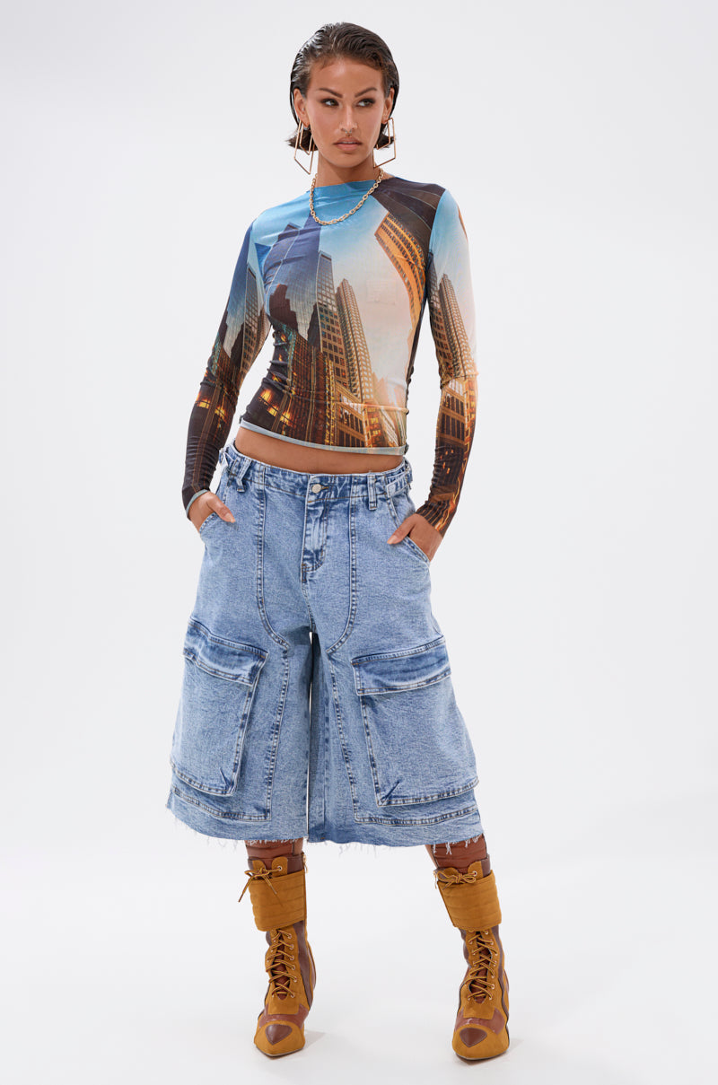 BIG CITY LONG SLEEVE MESH TOP